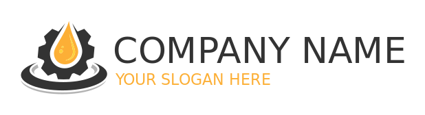 auto repair logo oil drop on gear in swooshes