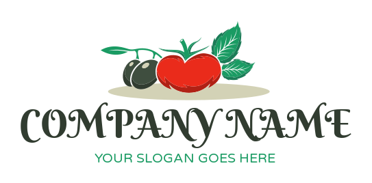 Mediterranean restaurant logo olives tomato