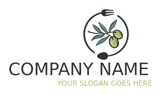 restaurant logo image olives in fork and spoon