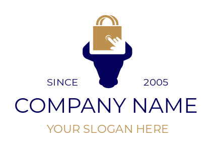 marketing logo symbol cow head online shopping
