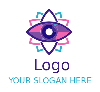 optometry logo online eye on colorful flower