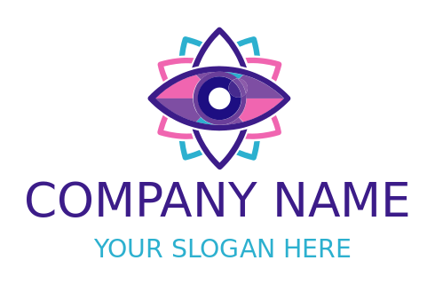 optometry logo online eye on colorful flower