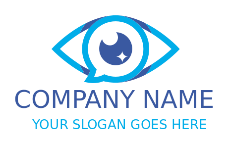 optometry logo symbol eye with speech bubble