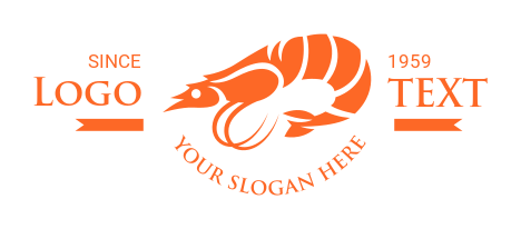 restaurant logo orange shrimp with small eye