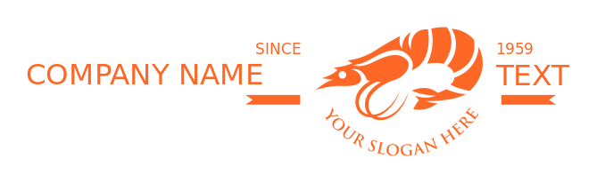 seafood logo images orange shrimp with small eye