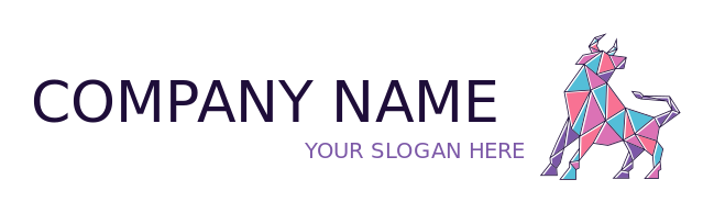 make an animal logo origami bull line art - logodesign.net