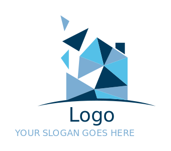 origami house with chimney | Logo Template by LogoDesign.net