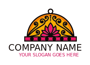 indian restaurant logo maker ornamental cloche