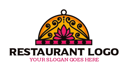 indian restaurant logo maker ornamental cloche