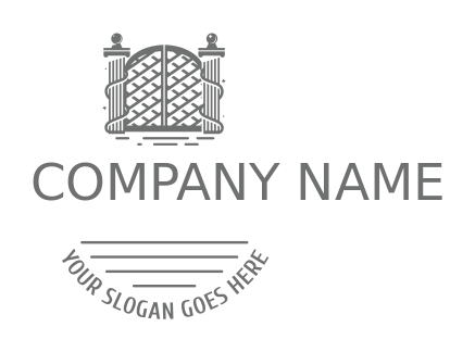 home improvement logo ornate gate with mesh