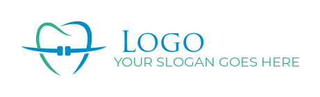 orthodontics logo maker brace on tooth 
