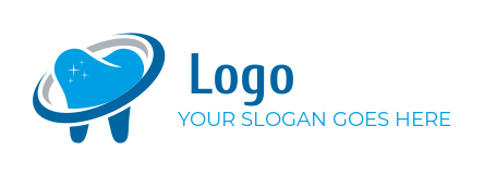 orthodontics logo sparkling tooth with swoosh