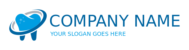 orthodontics logo sparkling tooth with swoosh