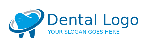 orthodontics logo sparkling tooth with swoosh
