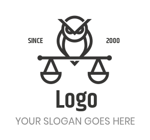 law firm logo template owl on scale