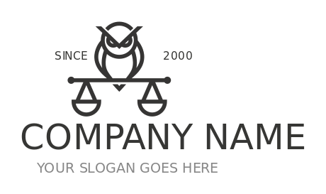 law firm logo template owl on scale