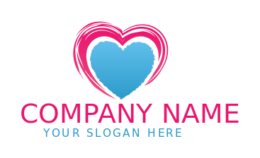 dating logo maker paint brush two hearts - logodesign.net