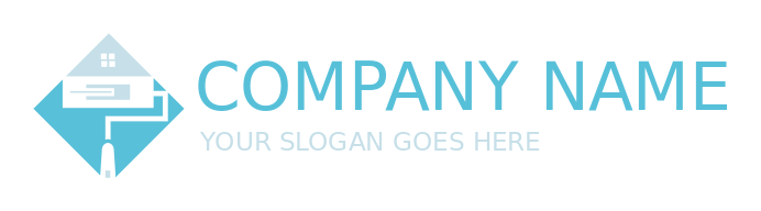 home improvement logo paint roller in square