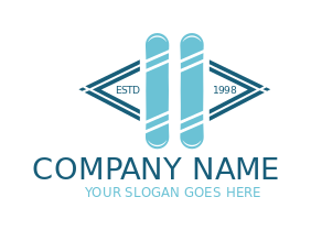sports logo snowboards in rhombus shape