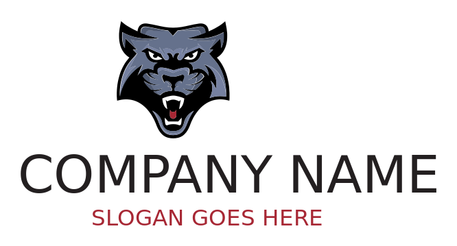 make an animal logo panther head growling