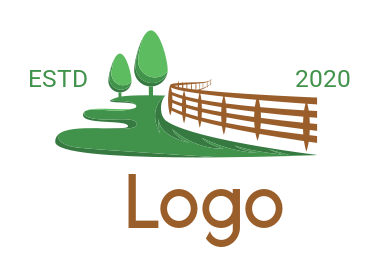 landscape logo maker park with fences and trees