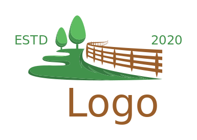 landscape logo maker park with fences and trees