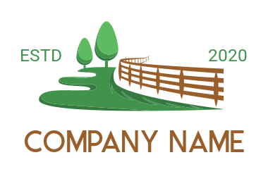 landscape logo maker park with fences and trees