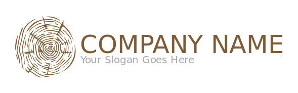 construction logo partial rings in wood print