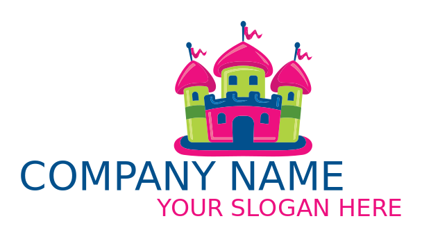 create an entertainment logo jumping castle