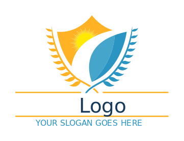 insurance logo pathway with sun in shield