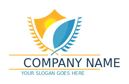 insurance logo pathway with sun in shield