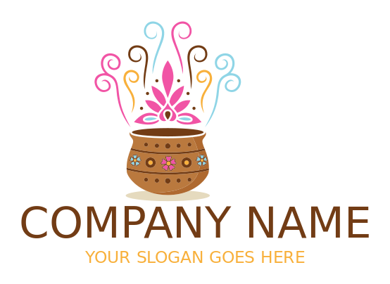 arts logo maker colorful pattern clay pot