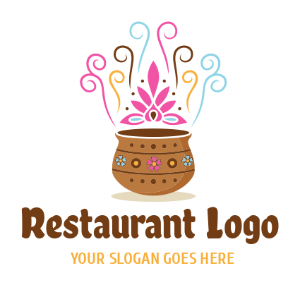 arts logo maker colorful pattern clay pot