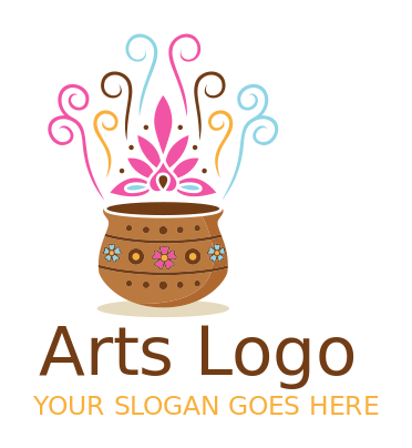 arts logo maker colorful pattern clay pot