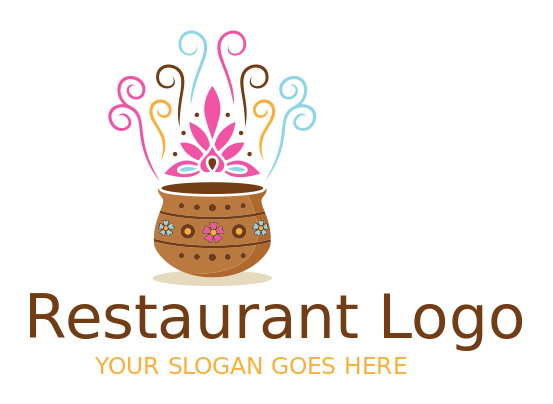 arts logo maker colorful pattern clay pot