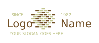 construction logo paving bricks over rhombus