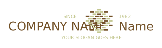 construction logo paving bricks over rhombus