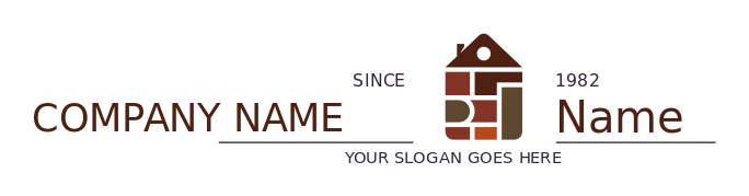 construction logo paving bricks forming house