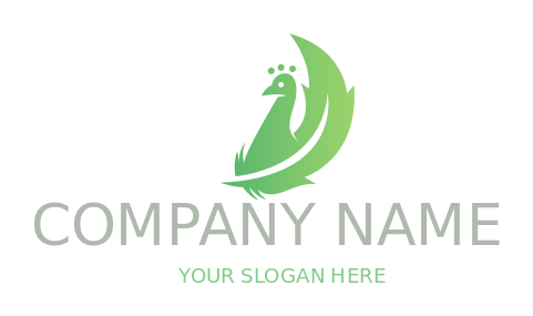 animal logo icon peacock with feather