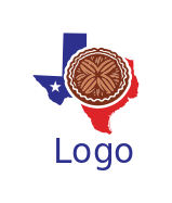 pecan pie on Texas map with state colors 