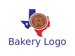 pecan pie on Texas map with state colors