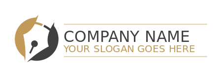 author writer logo negative space pen nib