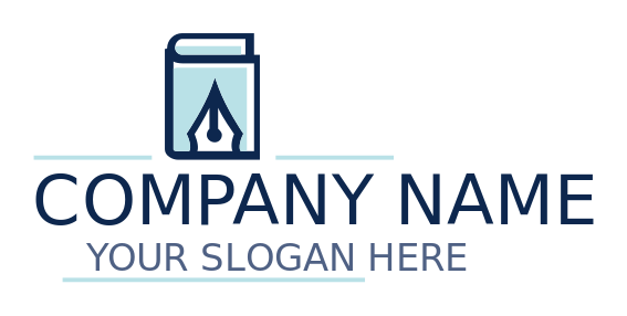 author-writer logo maker pen nib in notebook