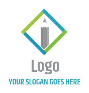 make a printing logo maker pencil tip in rhombus