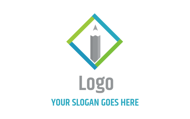 printing logo maker pencil tip in rhombus - logodesign.net