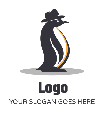 pet logo online penguin wearing detective hat