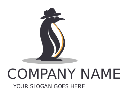 pet logo online penguin wearing detective hat