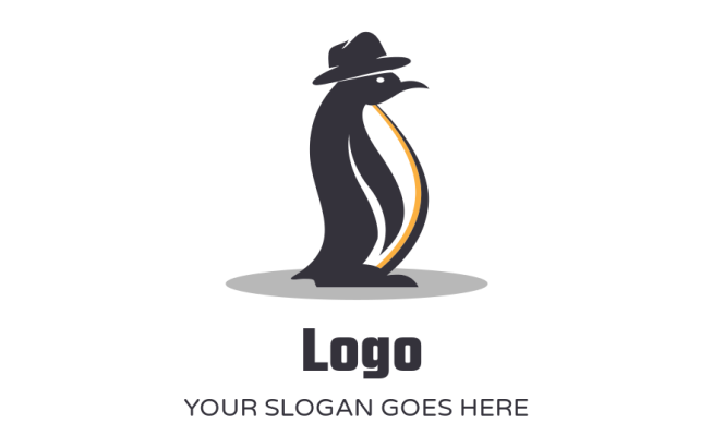 pet logo online penguin wearing detective hat