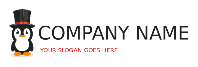 create a pet logo penguin wearing magician hat