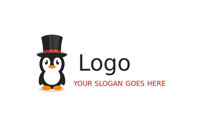 penguin wearing magician hat Logo Template by LogoDesign